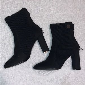 Impo Stretch Black Heeled Ankle Boots